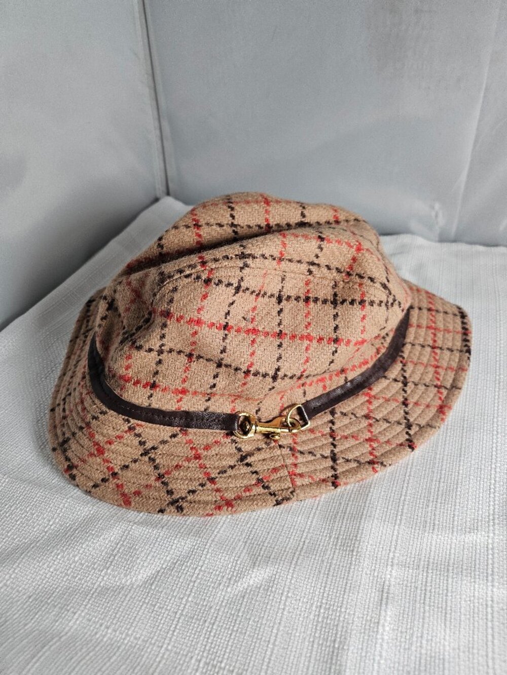 Vintage Coach plaid wool bucket hat